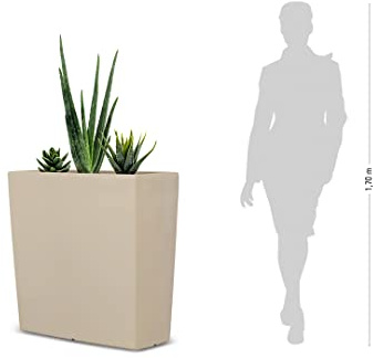 Degardo®️ Blumentopf bruchfest I Pflanzkübel für Innen und Außen I Design Pflanztopf Made In Germany I Pflanzstein Frostsicher I Blumenkübel TREVIA 900 K Clay