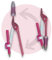 Fiico WONDAY - Compas métal pour enfants TWIST'n SAFE Rose, Avec Sécurité pointe et maniabilité accrue