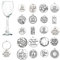 20 pièces Charmes de Verre à Vin, Texte d'inspiration Étiquettes de Marqueurs de Boisson de Gobelet avec Boucle pour Cocktail Champagne Faveurs de Soirée Dégustation Fournitures de Décoration Cadeaux