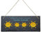 Geschenke 24 Schiefertafel Willkommen auf der Sonnenseite (2 Kinder) - Türschild mit Namen Bedruckt, Schieferplatte für Deine Familie - personalisiert mit Familienname + bis zu 6 Namen