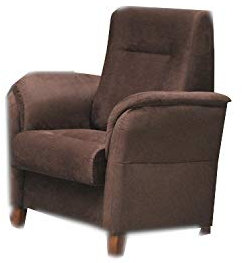 MOEBLO Sessel gepolstert - Polsterstuhl für Esszimmer & Wohnzimmer - Lounge Sessel mit Armlehnen - Armlehnensessel Fernsehsessel Polstersessel Federkern - mit Design Füßen - Anna (Braun)