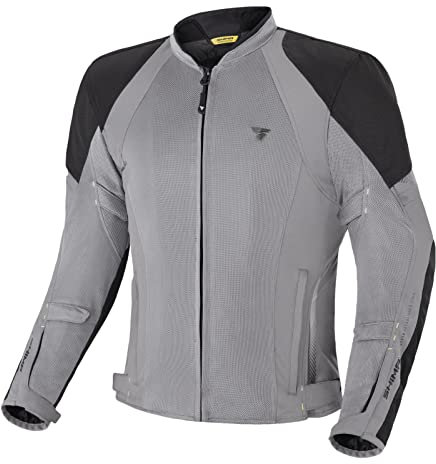 SHIMA JET | Pannelli MESH Traspiranti, Impermeabile, Membrana Rimovibile, Paraschiena di Livello 2 Incluso, Regolazione Avanzata (Uomo, Giacca, Grigio, 3XL)