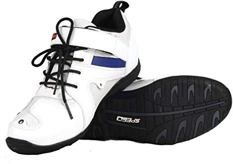 MRDEAR Scarpe da Moto Sneakers, Scarpe Motociclista Uomo, Stivali da Comode Traspiranti Antiscivolo Fitness Running Scarpe da Outdoor Sportive, Bianca (39 EU)