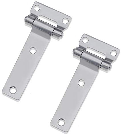 2 Stück T-Typ Container Scharniere Hochglanzpoliertes massiv geschmiedetes 304 Edelstahl T-Stück Scharniere 135x58mm Für LKWs Van Caravan Anhänger Zubehör