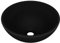 vidaXL Luxus Waschbecken mit Abflussloch Waschschale Aufsatzwaschbecken Waschtisch Waschplatz Handwaschbecken Rund Matt Schwarz 32,5x14cm Keramik