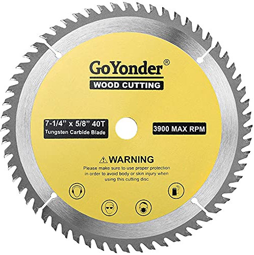 GoYonder 7 1/4 Inch Circular Saw Blade 40 Tooth TCT Carbide 7.25 Inch Circular Saw Blades with 5/8 Inch Arbor for Cutting Wood