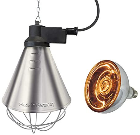 Eider Infrarot Wärmestrahlgerät Profi inkl. Leuchtmittel (Weißlicht-Birne 150W bereits enthalten) - Wärmelampe für Tiere