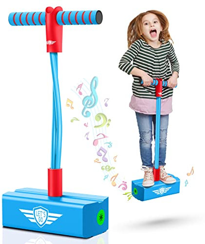 Toyzey Boys Girls Toys Age 3 4 5 6 7 8 9 10 11 12, Pogo Stick for Kids Toys for 3-12 Year Old Boys Girls Gifts Age 3-12 Birthday Space Hopper Light Blue