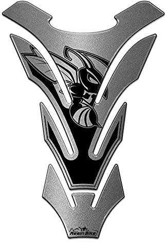 Resin Bike Adesivi Moto Compatibile con Honda Hornet Argento. Protezione Paraserbatoio Moto da Urti e Graffi. Adesivo Resinato con Effetto 3D per Tutte le Annate