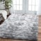 Leesentec Teppich für Wohnzimmer, Schlafzimmer, Jugendliche, Mädchen, Shaggy, modernes Design, Langflor, weich, rutschfest, großer Teppich für Kinder, Schlafzimmer (Grau/Weiß, 200 x 250 cm)