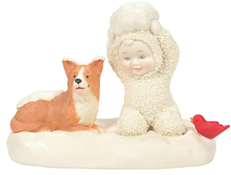 Department 56 Snowbabies Christmas Memories a Corgi Weihnachtsfigur, 9 cm, Mehrfarbig