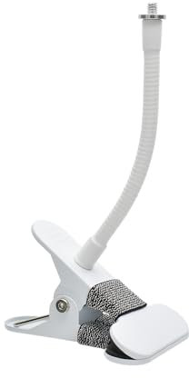 Holicfun Clip Mount for Ring, Blink, Eufy, Google Nest, Wyze, and Arlo Indoor Outdoor Cameras, 15cm Gooseneck Arm, Flexible Adjustment, Strong Clamp, White