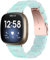 Gimuk Armband Kompatibel mit Fitbit Versa 4/Versa 3 Armband für Damen Herren, Metall Edelstahl Sport Ersatzband Wristband Resin Band Armband für Fitbit Sense 2/Sense Straps, Harz (grün)