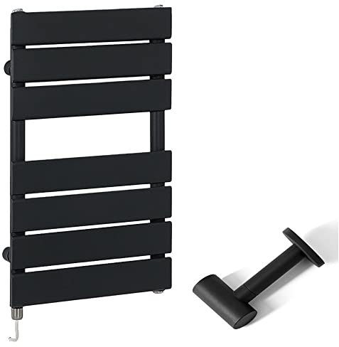 Milano Lustro 400W Black Flat Panel Electric Heated Towel Rail Cable Cover - 600mm x 400mm