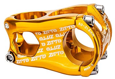 SunniMix Mountainbike-Vorbau 31,8 mm 50 mm, kurzer Aluminium-Lenkervorbau MTB BMX für die meisten Fahrräder, Mountainbikes, Fahrradlenkerzubehör, Gold