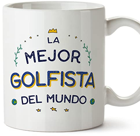 Mugffins Tasses pour GOLFEUSE - En Espagnol - Cadeau original pour GOLFEUSE femme - Mejor del Mundo - 11 oz / 330 ml