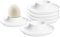 HIUAUIH Huevera, Porcelana, 6 Piezas, Huevera de Cerámica, Hueveras para Huevos Pasados por Agua, Huevera Porcelana Decorativa para el Desayuno Familiar con Huevos (Redondo)
