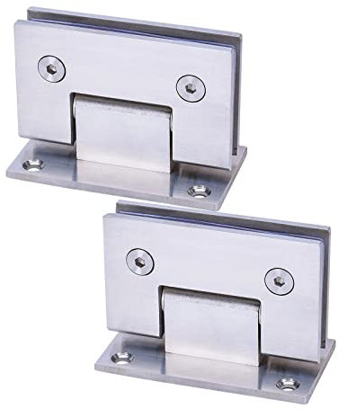 WANLIAN 2 cerniere di ricambio per porte di vetrine, armadietti, vetrine, vetrine, vetrine, porte doccia, in vetro, resistenti, da parete a vetro (cerniera-argento, 2 pezzi)