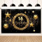 Koliphy 16. Geburtstag Deko, 16. Happy Birthday Banner für Jungen Mädchen, Schwarz Gold Stoff 16 Geburtstagsbanner Hintergrund Party Dekoration Drinnen und Draußen
