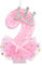 LUTER Birthday Number Candles, 2.95 Inch Crown Bow Mesh Candle Glitter Pink Number Candles Cake Topper Birthday Candles with Sequins for Anniversary Celebrations Supplies (Number 2) (A24208-17)