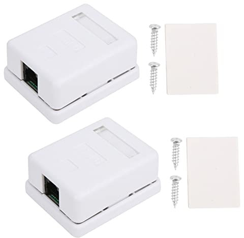 Yusat 2 Stück RJ45 Aufputzdose Cat6 Single Port Desktop Informationsnetzwerk Anschlussdosen 15 * 10 * 3 Ethernet-Buchse Wanddose C6