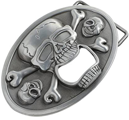 RORPOIR Punk Style Skull Bottle Opener Belt Buckle for Men Halloween Decor Resistant for Home Bar Kitchen Camping Parties Compact Lightweight Design