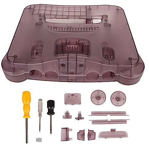 Tragetasche für Nintendo64 N64-Spielekonsole, Durchscheinende Ersatzhülle, Retro-Videospielkonsolen-Schutzhülle, Rosafarbene Aufbewahrungstasche, Komplettes Set-Zubehör