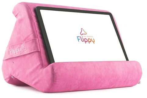 Flippy Tablet Pillow Stand - Cushion Tablet Stand & Holder, Bed Support for Lap and Desk, Compatible with Phone & Book Reading: Kindle, iPad Pro, iPhone & Samsung - in The Pink Baby