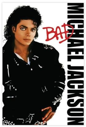 OWNPET Leinwandposter Michael Jackson Bad Music, Schlafzimmer-Dekor, Sportlandschaft, Büro, Raumdekoration, Geschenk, ungerahmt, 30 x 45 cm