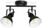 HiBay LED Deckenlampe Vintage E27 Fassung Deckenstrahler 2 Flammig Schwarz-Weiß Metall Wandleuchte innen für Küche Schlafzimmer max. 60Watt Ohne Leuchtmittel