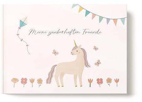 heeaven Freundebuch Einhorn | Freundealbum für Kinder | Einschulung | Schule | A5 Freundschaftsbuch
