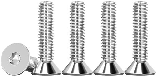 Drenky 50 Stück M4 Schrauben Edelstahl V2A Senkkopfschrauben Vollgewinde steckdosen schrauben DIN 7991 / ISO 10642 Maschinenschrauben schrauben M4 X 20mm