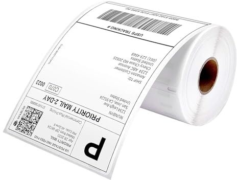MUNBYN Versandaufkleber selbstklebend 4×6 DHL Etiketten 220 Stück Thermoetiketten BPA-freie Thermopapier für DHL UPS DPD, Kompatibel mit MUNBYN Nelko Phomemo Etikettendrucker, Weiß