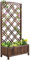 Outsunny Fioriera da Esterno in Legno, Fioriera con Grigliato per Piante Rampicanti e Aiuola Rialzata, 60x30x122.5 cm, Marrone