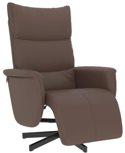 vidaXL Relaxsessel, Drehbar Sessel mit Rückenlehne Fußteil, Fernsehsessel mit Liegefunktion, Liegesessel Ruhesessel Polstersessel, Braun Kunstleder