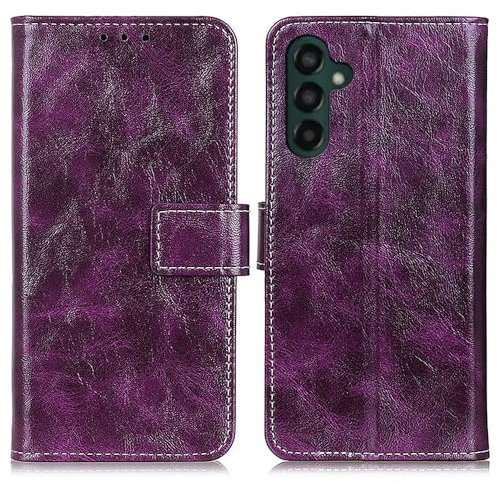 Flip Case Cover Kompatibel mit Samsung Galaxy A25 5G Retro Crazy Horse Textured Wallet Phone Protection Ledertasche Flip Ledertasche Ständer Kartenfach Handyhülle Geeignet Kompatibel mit Samsung Gala