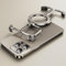 Ogranee Natural Titanium Frameless for iPhone 15 Promax Case with Magsafe Kickstand, Bezel Less Minimalist Metal Slim Hard Shockproof Ultra Thin for iPhone 15 Pro Max Case with Ring Stand Magnetic Men
