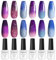 ROSALIND UV Nagellack, Thermo 6 Farben Blau Violett Rosa Glitter Rosa Farbwechsel Shellac Gel Nagellack Set Soak-Off UV Gel Nail Polish für Anfänger Nail Art Salon DIY