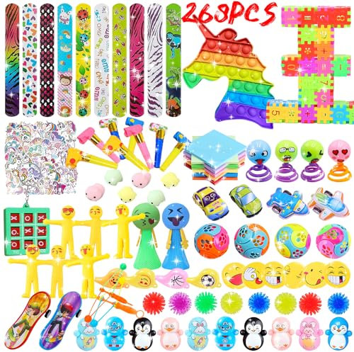 AIOSUY Kindergeburtstag Mitgebsel Set 268 PCS,Kindergeburtstag Gastgeschenke,Mitgebsel Party Spielzeug Set,Give Aways Kindergeburtstag,Schule Klassenzimmer Belohnungen,für Mädchen Jungen Geschenk