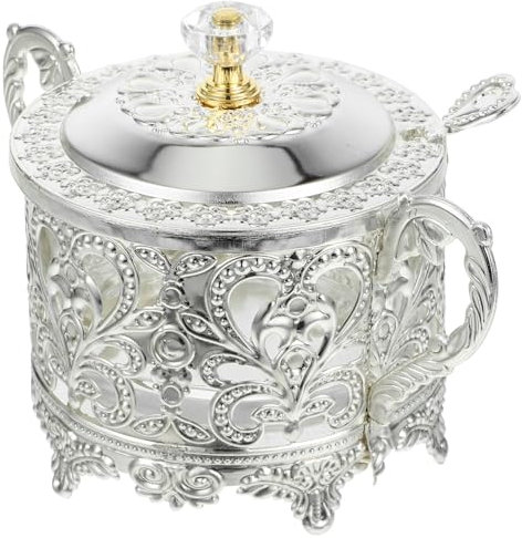 IMIKEYA Sucrier Turc avec Couvercle Et Cuillère Pot de Rangement D'assaisonnement Pot à Condiments Épices Vintage Pot pour Bonbons Biscuits Pot de Miel