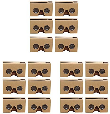 Janasiba 18PCS 3D-Brille für Cardboard V2 VR 4,5-6-Smartphone + Stirnband