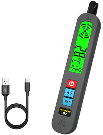 MAXRIENY Detector de Gas Recargable Detector de Fugas de Gas Natural con Vibración Alarma Visual y Sonora Pluma Detector de MultiGas para Casa Butano Propano Camping Car