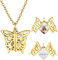 U7 Gold Kette für Damen Hohler Schmetterling Anhänger Halskette mit Bild Fotokette mit Gravur Medaillon zum Öffnen für Bilder Memorial Kette Fotoanhänger Collier Modeschmuck für Weihnachten