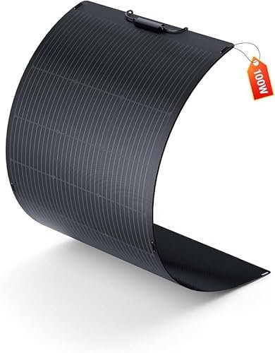 ALLPOWERS SF100 Panneau Solaire Flexible 100W avec étanchéité IP68, module solaire photovoltaïque ETFE, 24V/12V, panneau solaire mono semi-flexible hors réseau pour toit, camping-car, surface inégale