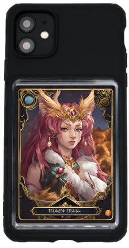 SHOWCASED Trading Card and Photo Phone Case Display fits iPhone 11 | Compatible with All TCG, Trading Cards, Sports, One Piece, Magic The Gathering & More Black