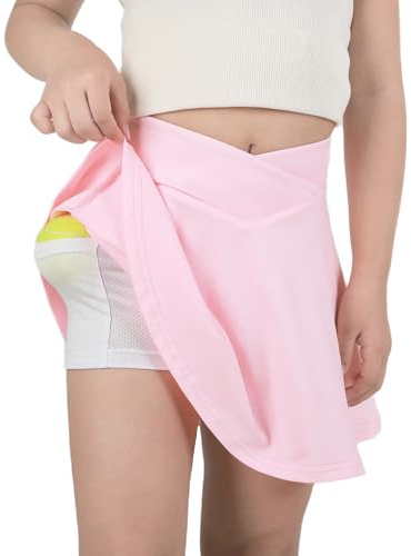 Gonna da Tennis per Ragazze, gonne Sportive con Pantaloni Corti Interni e Tasche, Gonna da Tennis a Vita Alta, minigonne da Golf per Bambini (IT, età, 11 Anni, 12 Anni, Regular, Rosa)