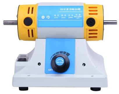 Broyeur de pierres précieuses, Machine de polissage de bureau 320 W, meuleuse de pierre à grande vitesse, rectifieuse de tour de banc de bijoux de Jade de travail du bois de bricolage