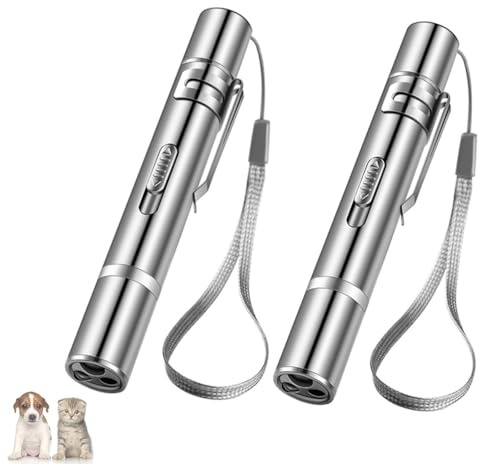 JARUFEE Cat Toys Interactive for Indoor Cats Kittens Exercise, Chase Training & Scratching USB Rechargeable 7-in-1 Electric LED Interactive Cat Toy 2-Pack