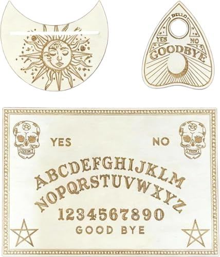Gxdamxz Ouija Board Brett, Hexenbrett Hölzernes mit Planchette, Mystisches Brettspiel für Tarot & Hexenbrett