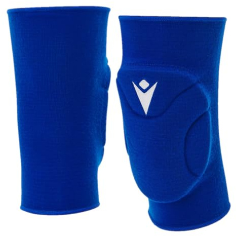 Macron Sage Evo Ginocchiere Volley Professionali – Coppia Unisex con Imbottitura Antiurto ad Alta Densità – Protezione Ginocchia per Pallavolo Indoor Allenamento e Gara Blue Royal (M)